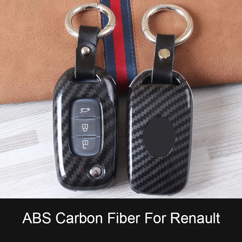 Карбоновый чехол для ключей ABS для Renault Koleos kadjar Scenic Megane Sandero без ключа пульт дистанционного Fob оболочка Защитная крышка авто аксессуары