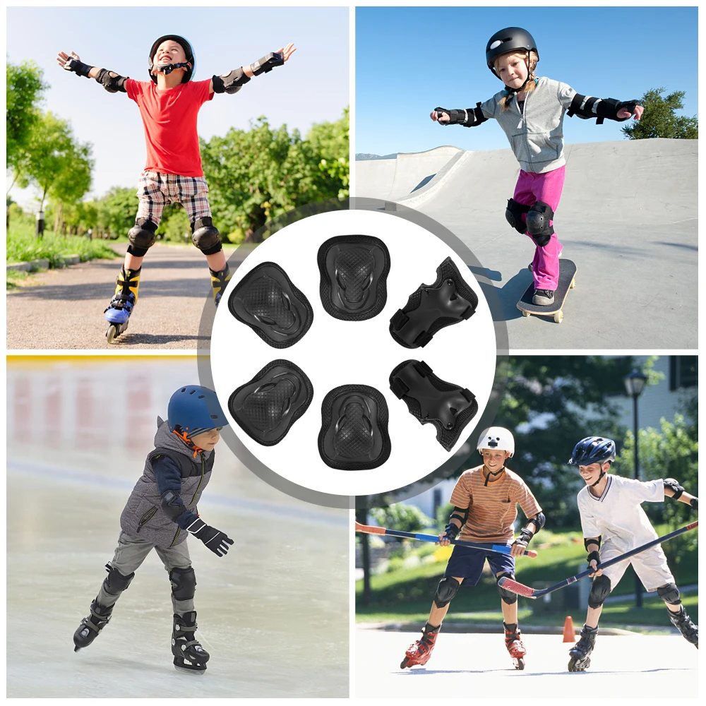 

Kids Knee Pads Set 6 in 1 Protective Gear Kit Knee Elbow Pads with Wrist Guards Children Sports Safety Protection Pads
