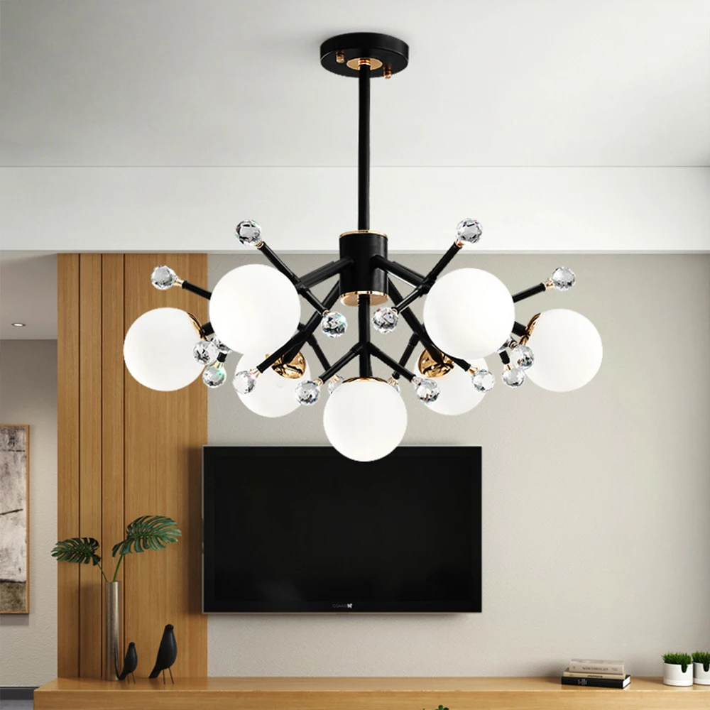 Скандинавский современный шар в стиле ар деко светодиодная черно белая