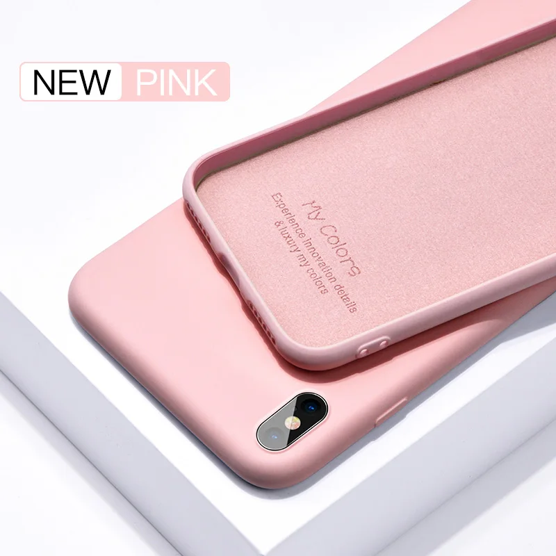 Pink Жидкий силиконовый чехол для samsung Galaxy S7 Edge S8 S9 Plus S10 5G S10E S Note 8 9 10 Pro A7 Тонкий чехол Coque Funda - Цвет: Pink