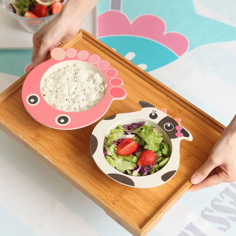 Столовые приборы детская посуда hello kitty чаша окружающей среды из натурального бамбукового волокна мультфильм посуда и тарелки наборы Посуда и тарелки