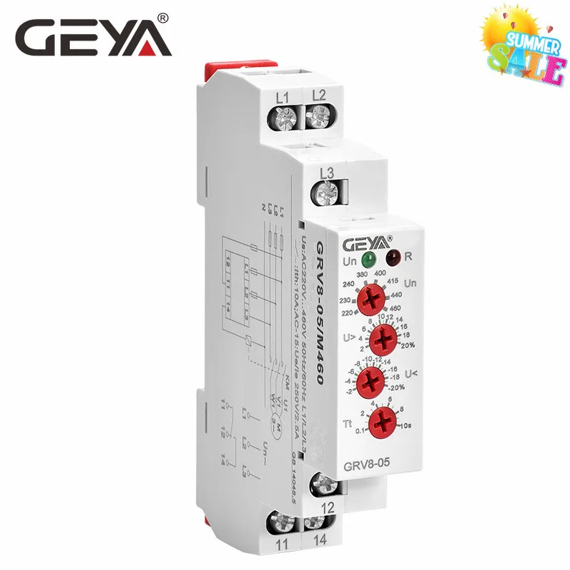 GEYA GRV8-05 регулируемое реле защиты от перенапряжения и пониженного напряжения с