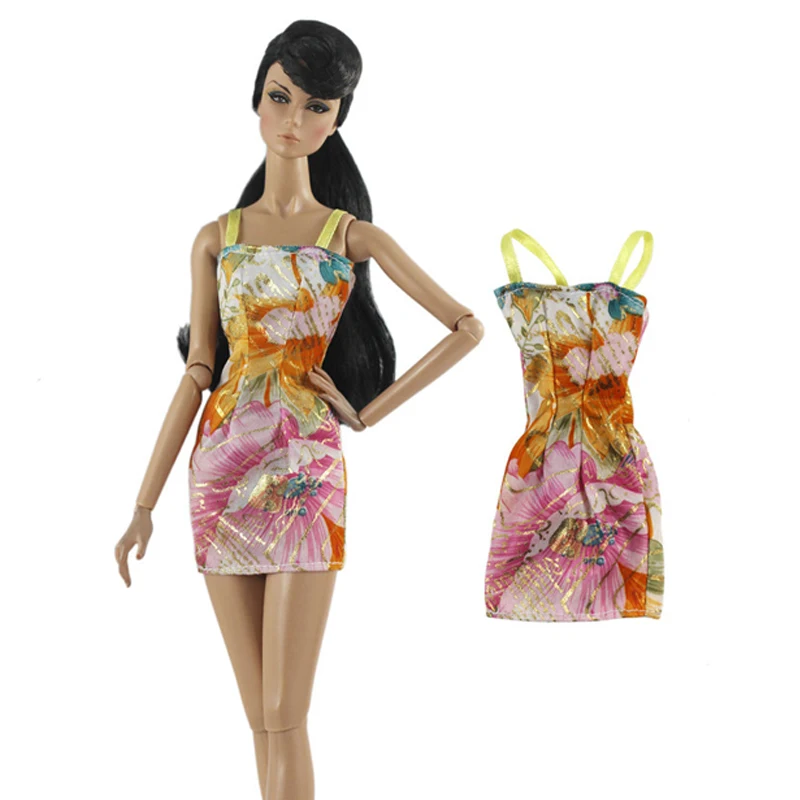 Летние сексуальные наряды, цветочные платья для куклы BJD 1/6, платье для вечеринки Barbie One Piece 1:6 игрушка на.