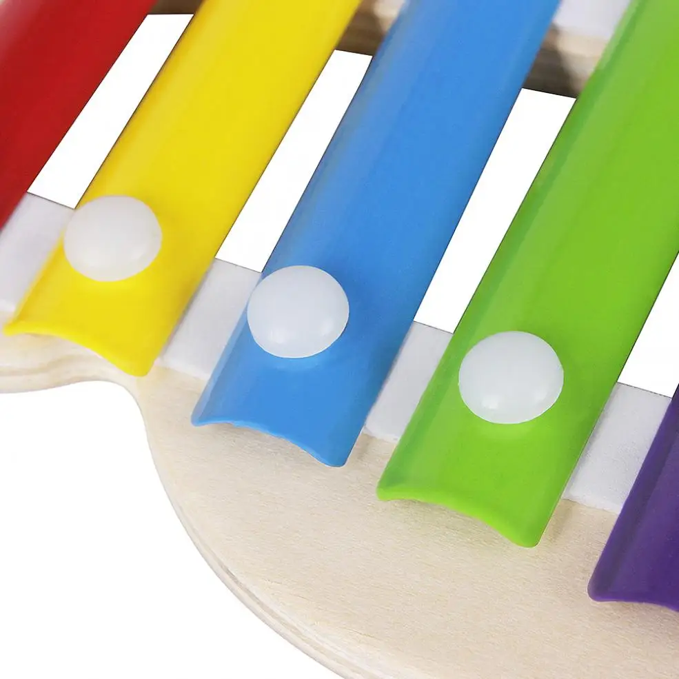 

Rainbow 5 Tones Knock Piano Xylophone Wood Aluminum Plate Piano Orff Kids Early Educational Music Instrument Toy