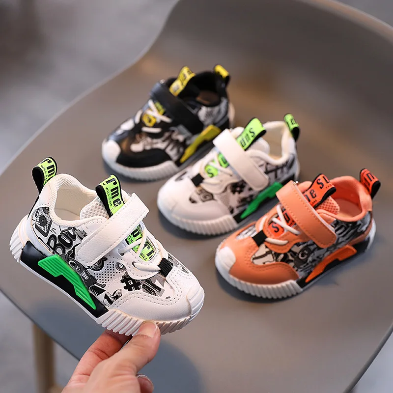 

Модная Милая Одежда для девочек и мальчиков; Весенняя обувь на застежке-липучке; Осенние детские кроссовки Новый Лидер продаж Детские тенни...