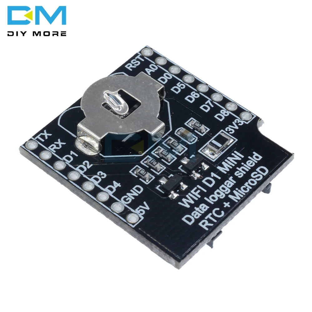 Щит регистратора данных в реальном времени для Micro SD WeMos WIFI D1 Mini Board + RTC DS1307 Clock Arduino