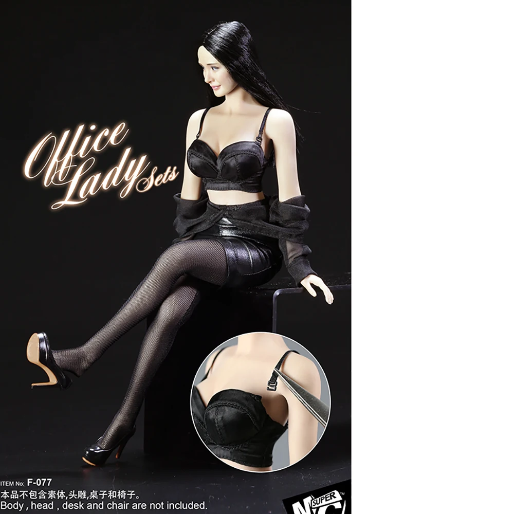 

In Stock 1:6 Black Bra Corsage Camisole Clothes Cool Sexy Accessory Fit 12'' Female PH TBL Figure Seamless Body