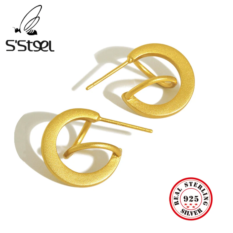 

Женские серьги-гвоздики из серебра серьга в стиле «минимализм» пробы, в Корейском стиле