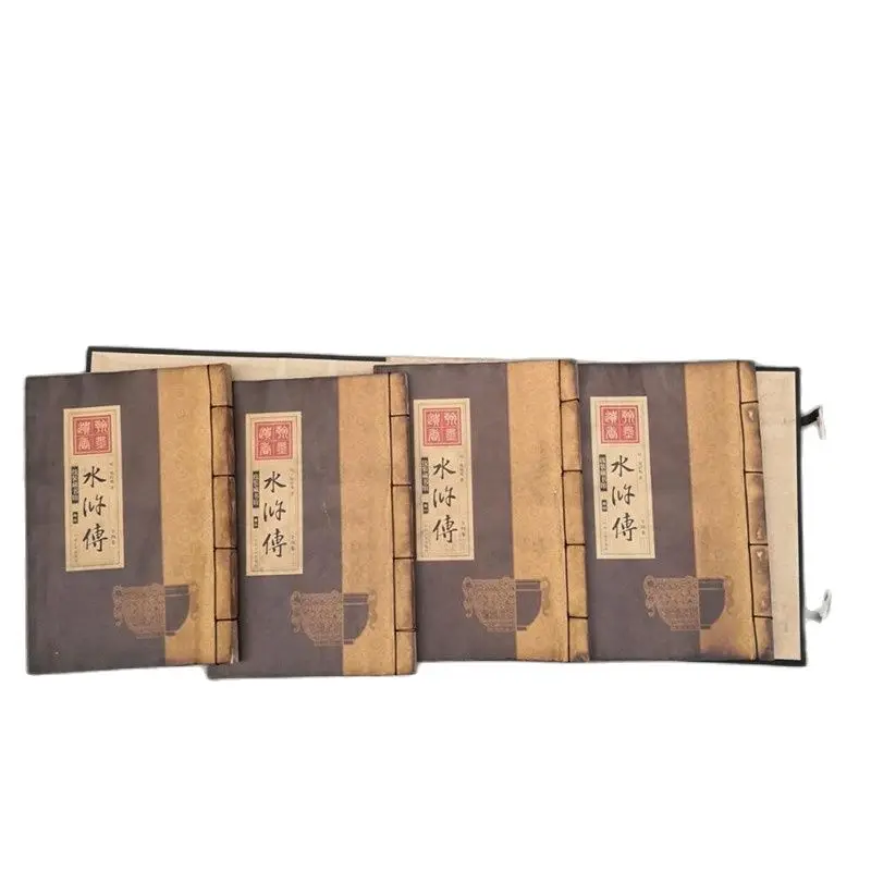 

China Hand Drawn Album, Thread Bound Book Ancient Books Of Water Margin Of Literary Classics A Set Of 4