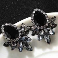 yayi jewelry fashion multi color glass stone rhinestone dangle crystal women ancient silver color wear ear band tassel earrings