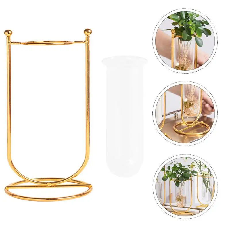 

1Pc Nordic Ginkgo Leaf Vase Glass Tube Hydroponics Plants Pot Home Decor