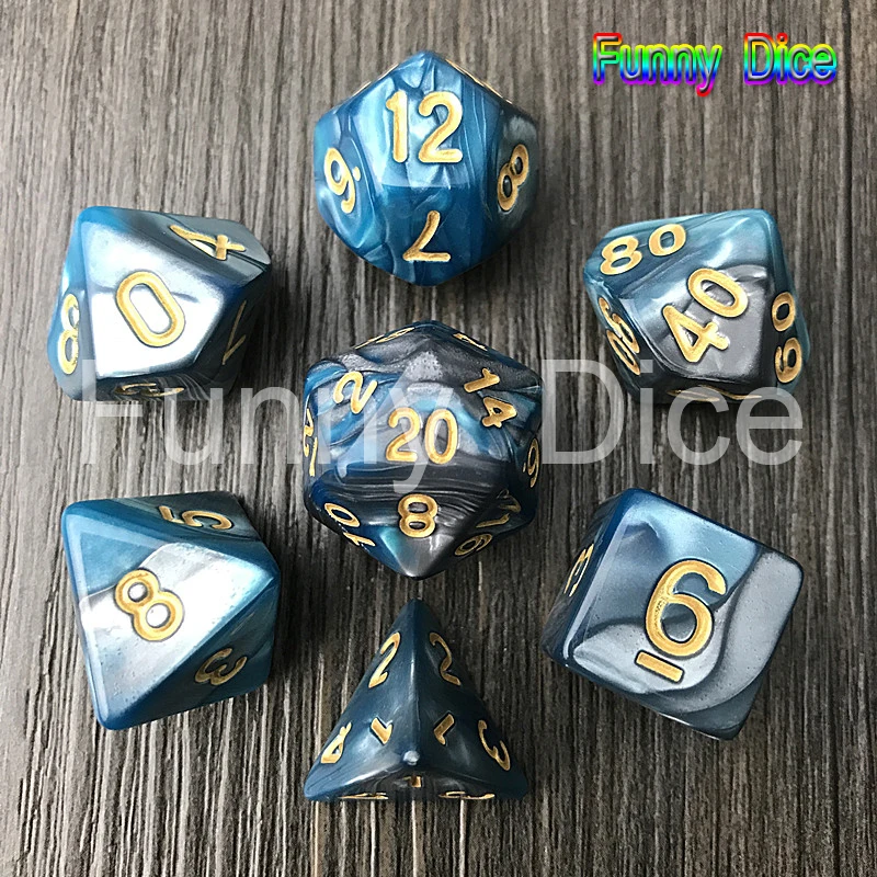 Новое поступление 7 шт 2 цветные кости набор с эффектом туманности игральные DnD d4 d6