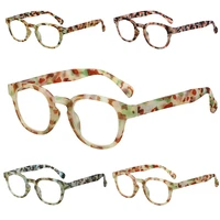 turezing 4 pack reading glasses spring hinge men and women classic print flower frame hd reader decorative eyeglasses 0600
