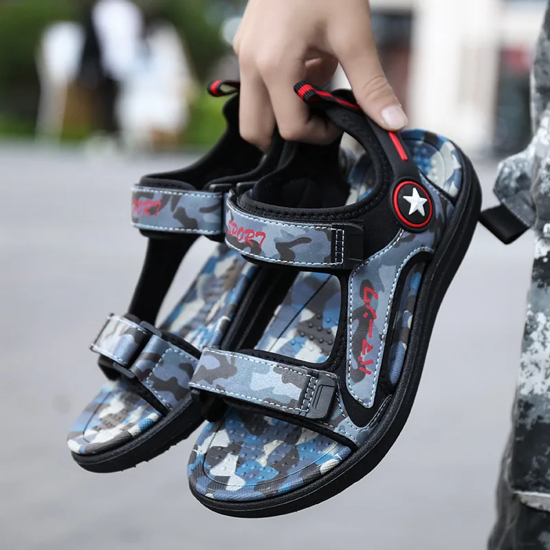 Брендовые сандалии для мальчиков EVA Нескользящая дышащая пляжная обувь Детская