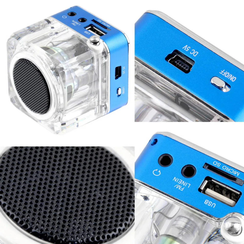 Мини динамик lcd HiFi Музыка MP3/4 плеер Micro SD/TF USB диск fm-радио
