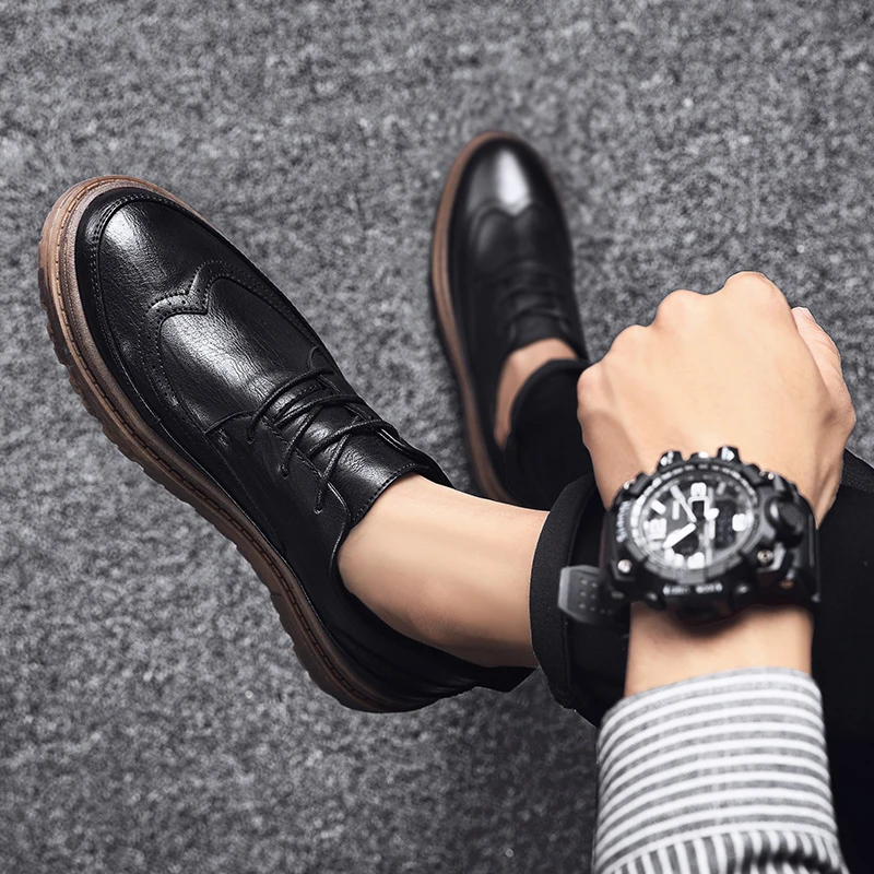 

Mens Leather Casual Shoes Men Flat Walking Loafers Black Brown Man Luxury Slip on Shoes Fashion Sneakers