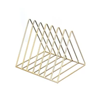 home file triangular nordic style magazine books office cafe desktop study wrought iron classic newspapers storage rack