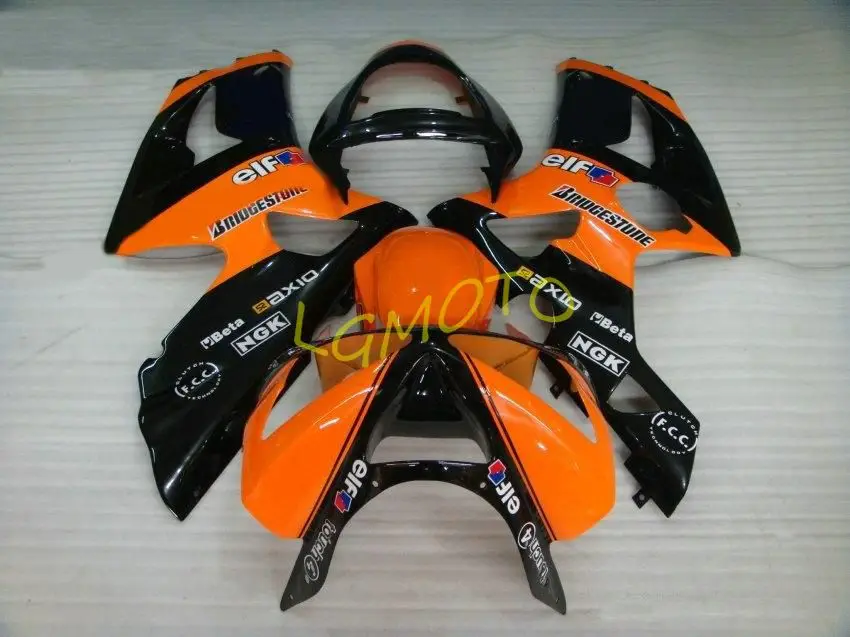 

Injection body kits for black orange Kawasaki ZX6R ZX 6R Body Kits Ninja Zx-6r Fairings Kits 636 Zx-6r 03 04 2003 2004 Bodywork