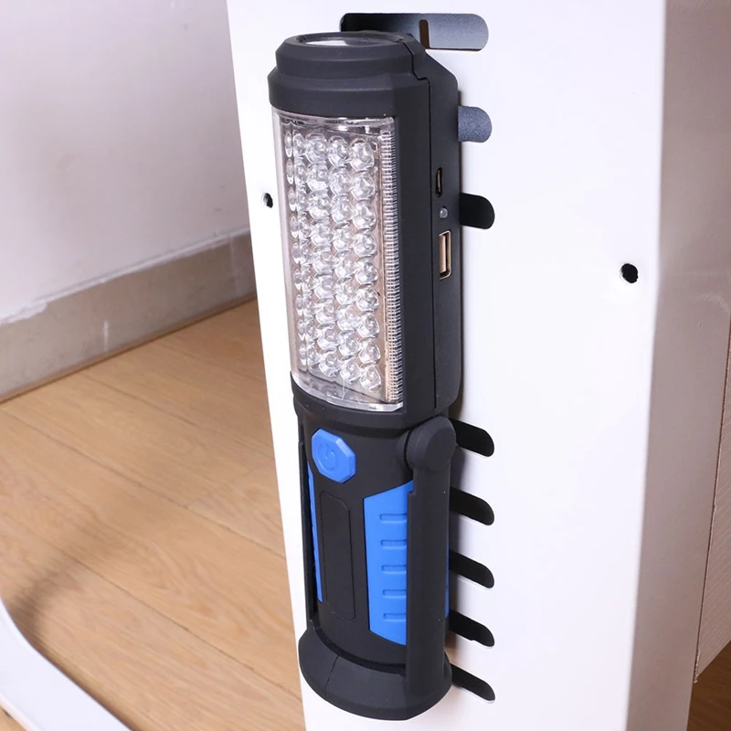 

USB Rechargeable LED Flashlight Torch Work Light Stand 36+5LED Portable Lantern Flashlights with net Hook