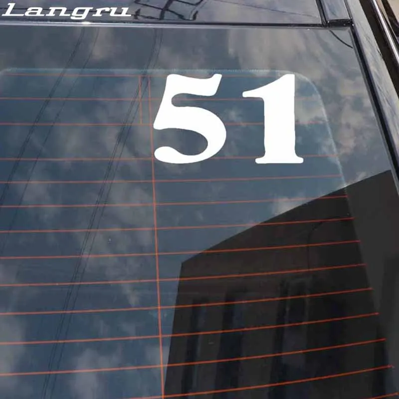 Langru 13 см * 7 9 модная Веселая гонка номер 51 виниловая Автомобильная Наклейка