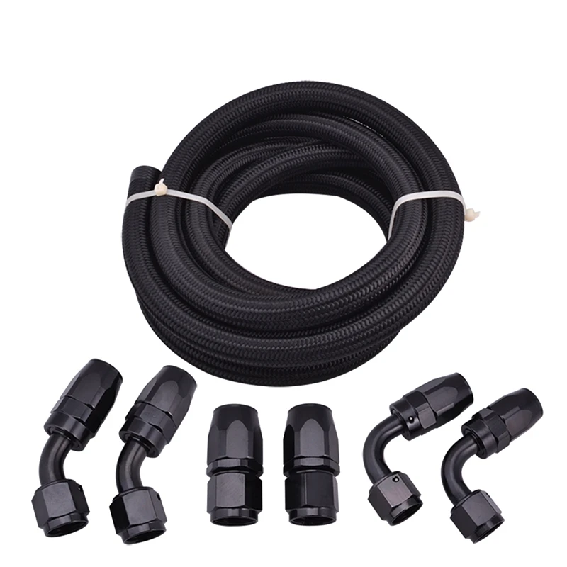 AN10 10AN фитинг из нержавеющей стали с нейлоновой оплеткой для масляного топливного