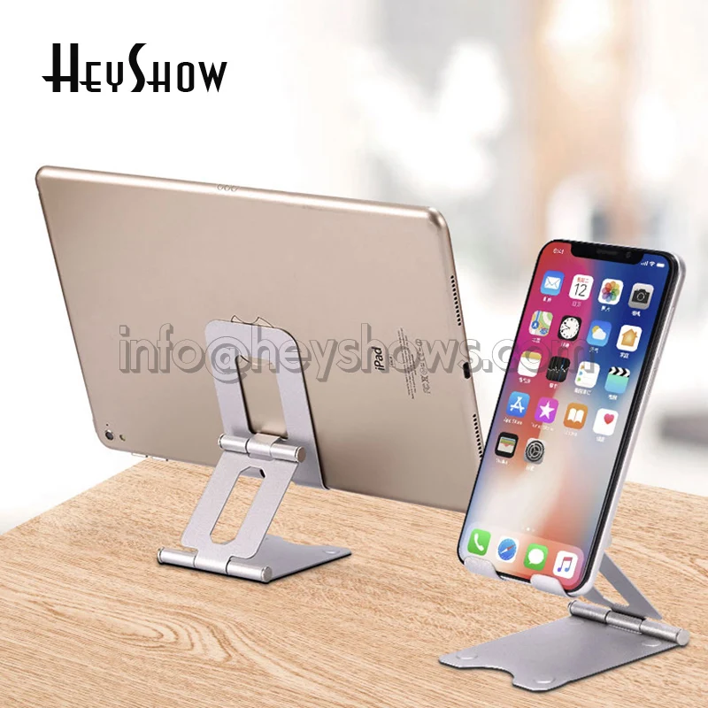 

Portable Adjustable Phone Stand Folding Metal Desktop Holder Dock For IPad Non-Slip Samsung Huawei Xiaomi Tablet Stand