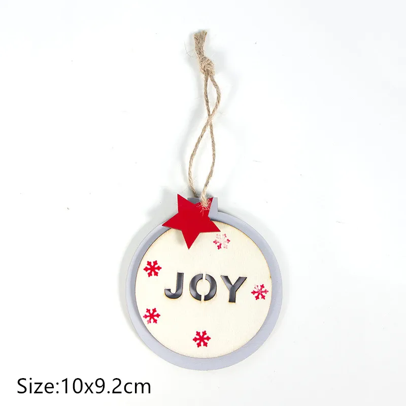 1pc-18-style B joy С Рождеством Noel деревянная подвеска рождественские украшения для елки для дома Navidad Natal новогодние украшения - Цвет: 1pc-18-style B joy