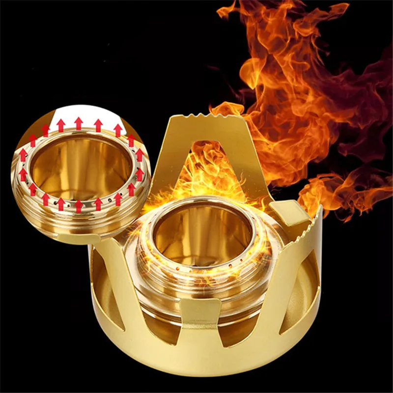 

Alloy Portable Outdoor Mini Practial Spirit Alcohol Stove for Picnic BBQ Hiking Ultralight Camping Stove BBQ Accessories