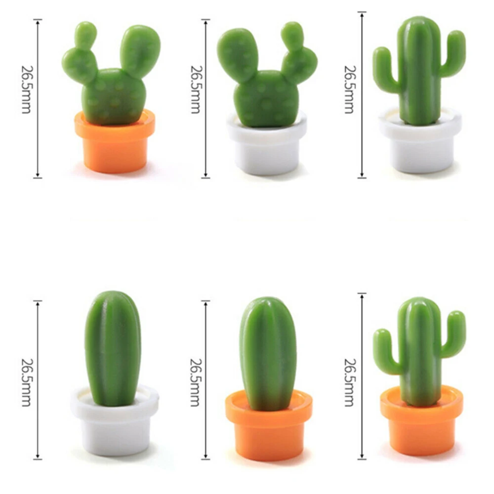 6 шт./лот забавные магниты на холодильник с мультяшными растениями наклейки