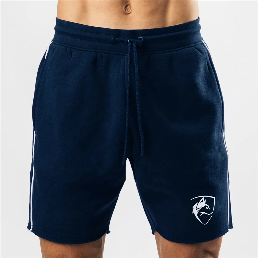 

New summer cotton shorts Men striped printing casual shorts men's gym fitness training pants fashion beach pants 2021