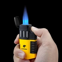 2021 powerful fire cigar torch lighter portable rechargeable butane gas lighter cigar lighter gadget