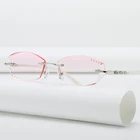 ZIROSAT 58075 Модные женские очки без оправы брендовые дизайнерские очки для близорукости Прозрачная Оптическая оправа для очков по рецепту