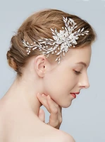 bridal wedding prom silver leaf rhinestones headband headpiece bridal hair accessories headband for women and girls
