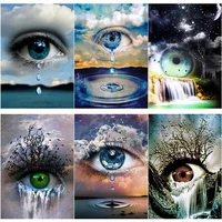new 5d diy scenery diamond painting abstract eyes diamond embroidery cross stitch full square round drill manual gift home decor