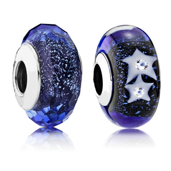 

Баофу новый 925 пробы серебро браслет из бисера сверкающий синего цвета со звездами с двойным остеклением бусинами женские вечерние подарок ...