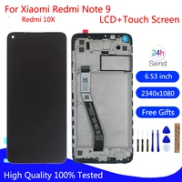 original for xiaomi redmi note 9 lcd display touch screen digitizer for redmi 10x note 9 m2003j15sg screen lcd with frame