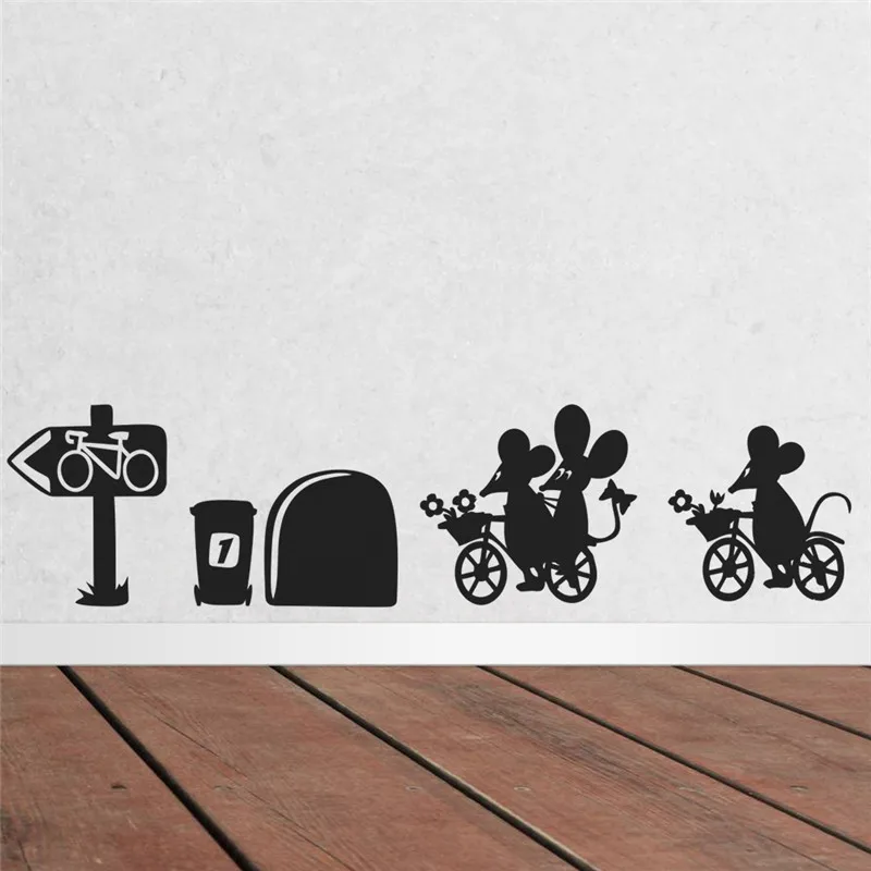 Настенные 3D наклейки с отверстиями для мыши детской комнаты кухни спальни