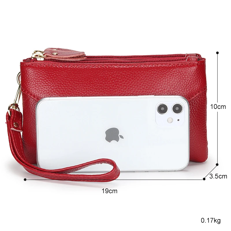 

Women Wallet Long Fashion Double Zipper Clutch Hand Bag New Mobile Phone Bag Card Holder Coin Purse Wristband Small Thin Wallet