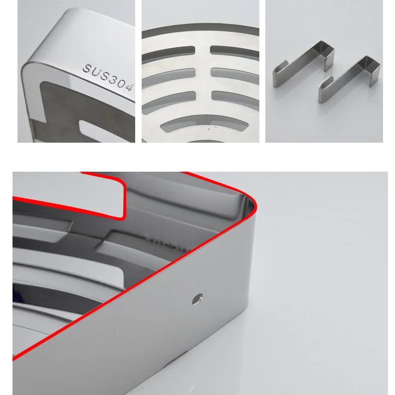 Нержавеющая сталь полки для ванной Матовый никель настенное крепление e Душ Caddy