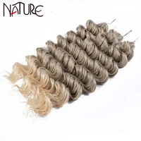 nature 24 inch synthetic afro curly hair crochet braids 300g ombre blonde hair extensions deep wave twist crochet hair for women