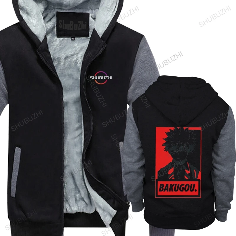 

Fashion Katsuki Bakugo hooded coat Men My Hero Academia winter hoody Funky Cotton Japanese Animation fleece pullover Hot Sale