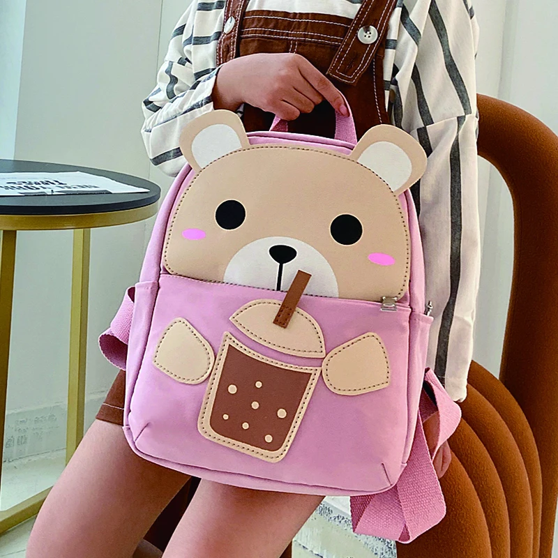 Рюкзак Нейлоновый для девочек и мальчиков, с изображением милого медведя, школьный рюкзак с изображением животных для детского сада, 2020
