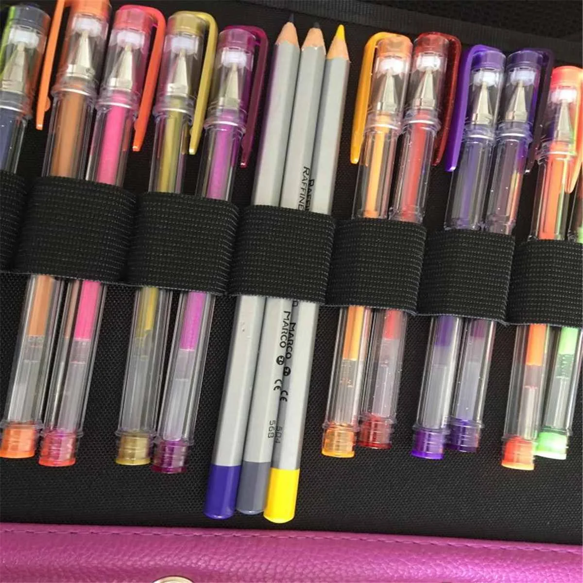 

140 Slot Portable Colored Pencil Case Holder Waterproof Large Capacity PU Leather Pencil Bag Box For Student Gifts Art Supplies