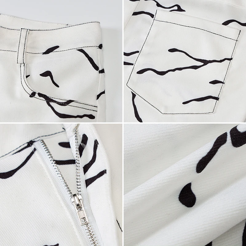 

Tossy Casual High Waist White Jeans Y2k Aesthetic Harajuku Trousers Streetwear Casual Women Straight Leg Slim Denim Pants 2021