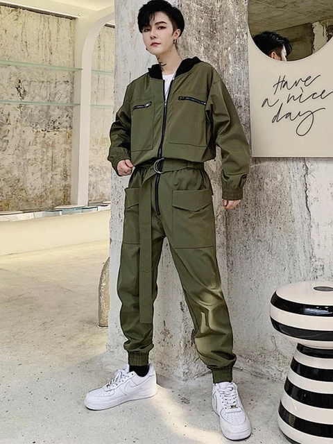 Jumpsuit Men Rompers One Piece Overalls 