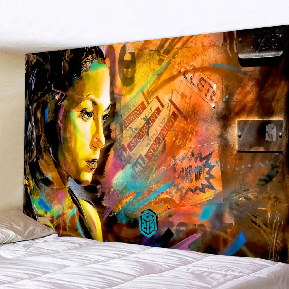 Гобелен в стиле граффити настенный пляжный коврик богемном полиэстеровое одеяло
