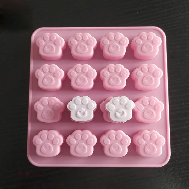 

16-Cavity Silicone Paw Print Mold Animal Palw Resin Mold Dog Cat Footprint Molds