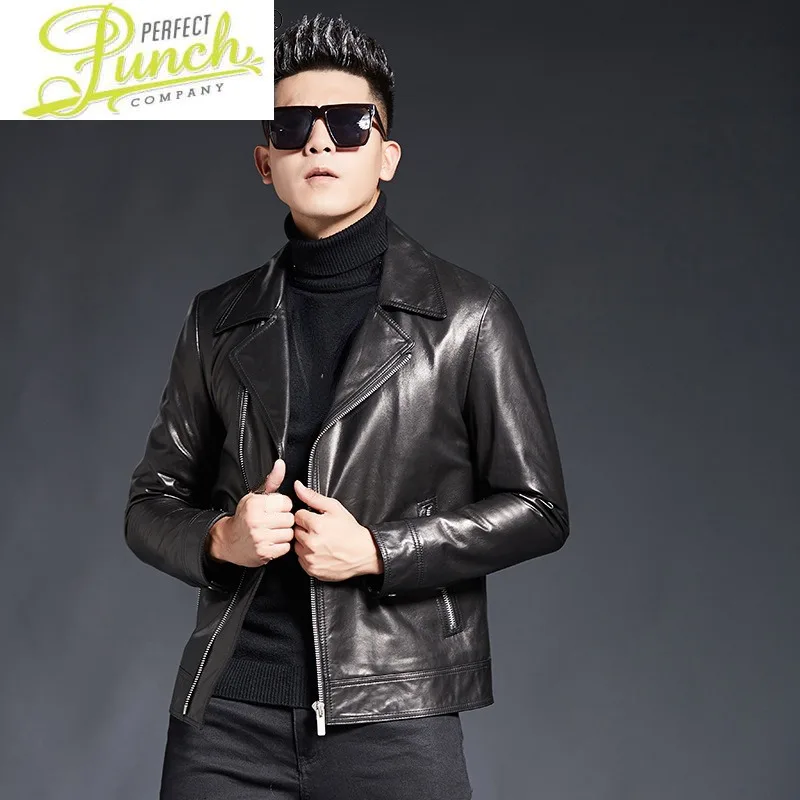 Куртка мужская из козьей кожи пальто натуральной Повседневная Уличная одежда в