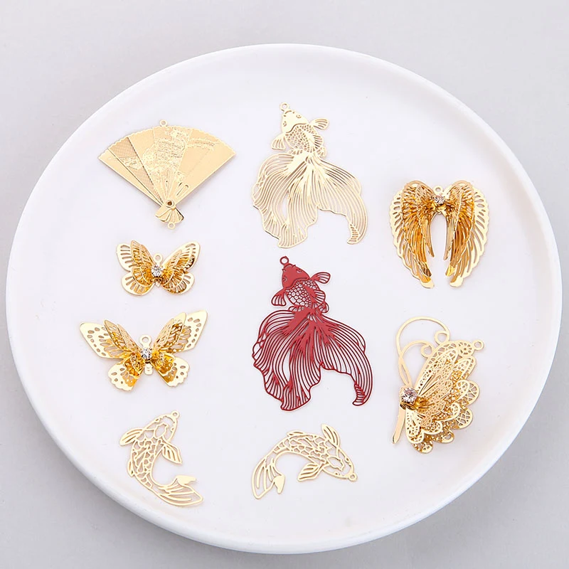 10 шт. серьги в виде животных ювелирные изделия для девочек Национальный Ветер Koi