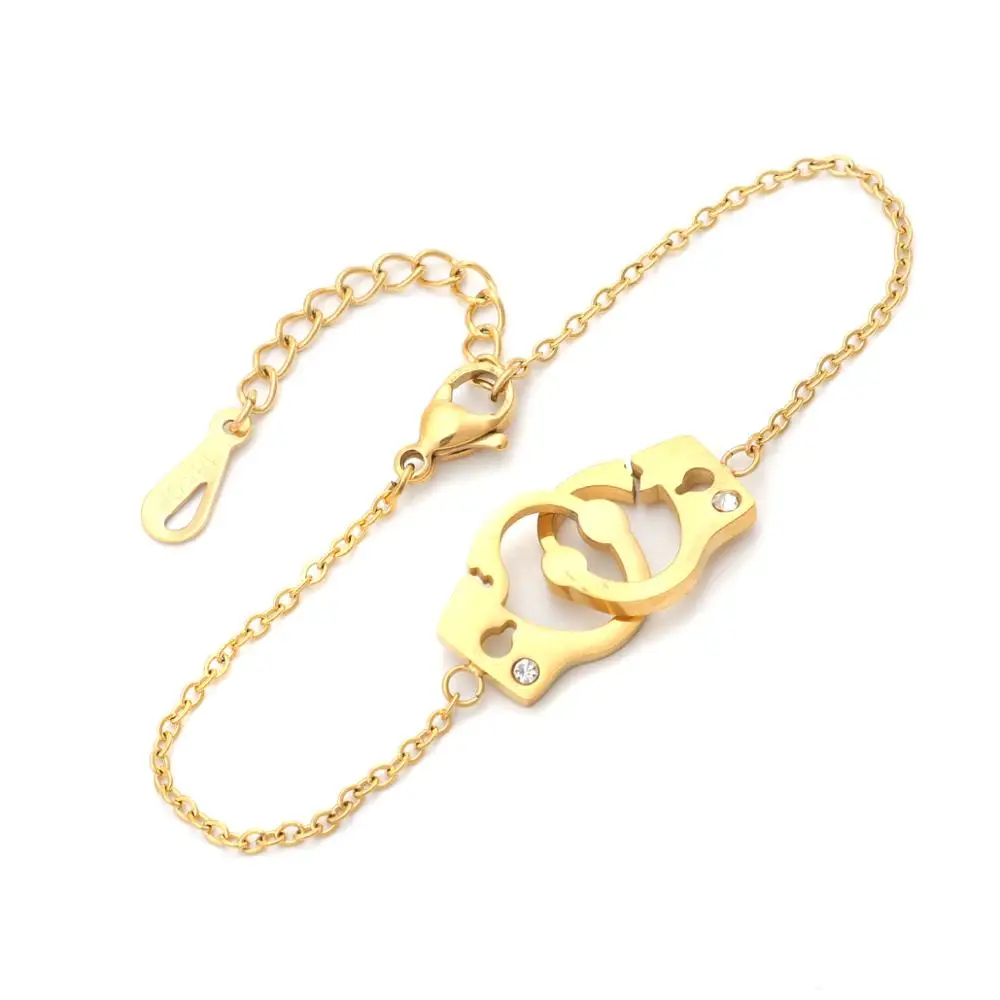 DoreenBeads модные браслеты из нержавеющей стали золотого цвета круглые